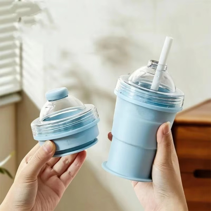 Silicone Foldable Ice Ball Cup 2-in-1 Ice Maker & Drinking Cup