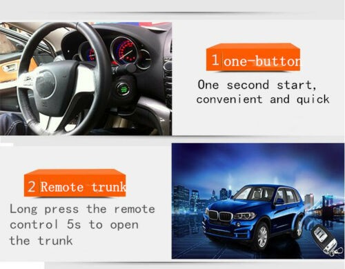 8pcs Car SUV Vibration Alarm System Ignition Engine Start Push Button Remote Kit