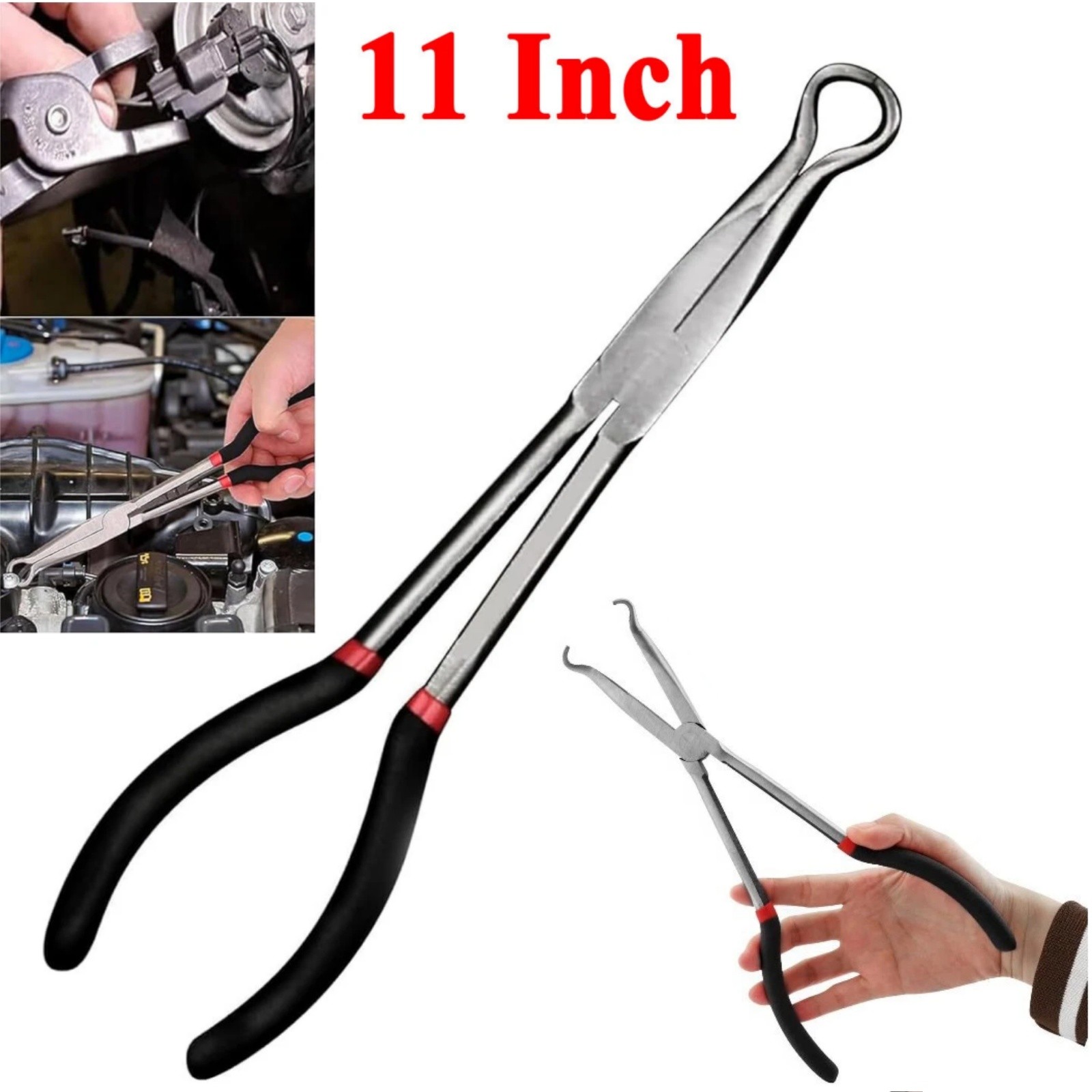 Electrical Disconnect Long Spark Plug Removal Pliers 11" For Car Connectors