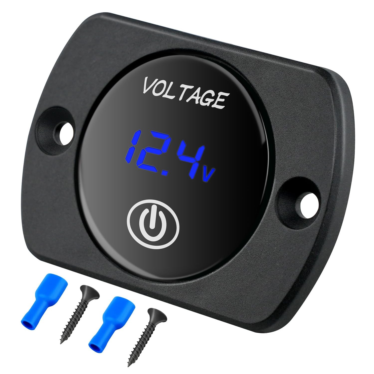 Nilight 12V LED Display Voltmeter with Touch Switch Blue w/Touch