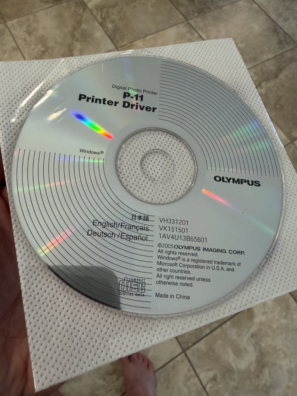 Printer driver cd-rom for olympus p-11 (windows).