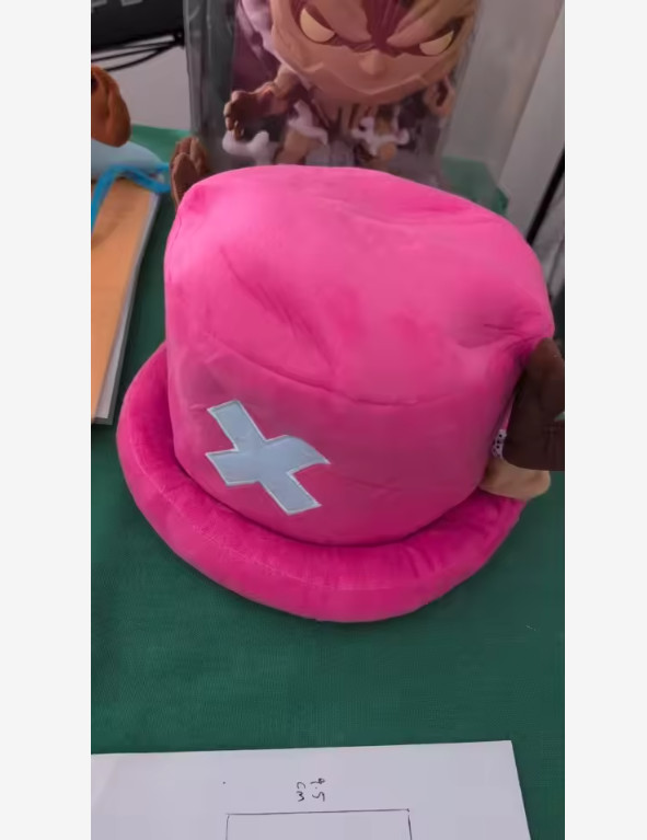 One Piece Chopper Pink Plush Hat – Tony Tony Anime Cosplay Soft Fleece Cap