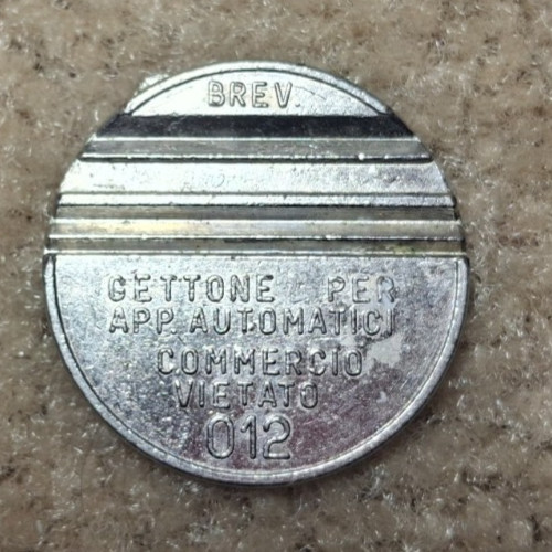 GETTONE APPARECCHI AUTOMATICI VENDING MACHINE TOKEN 012 D