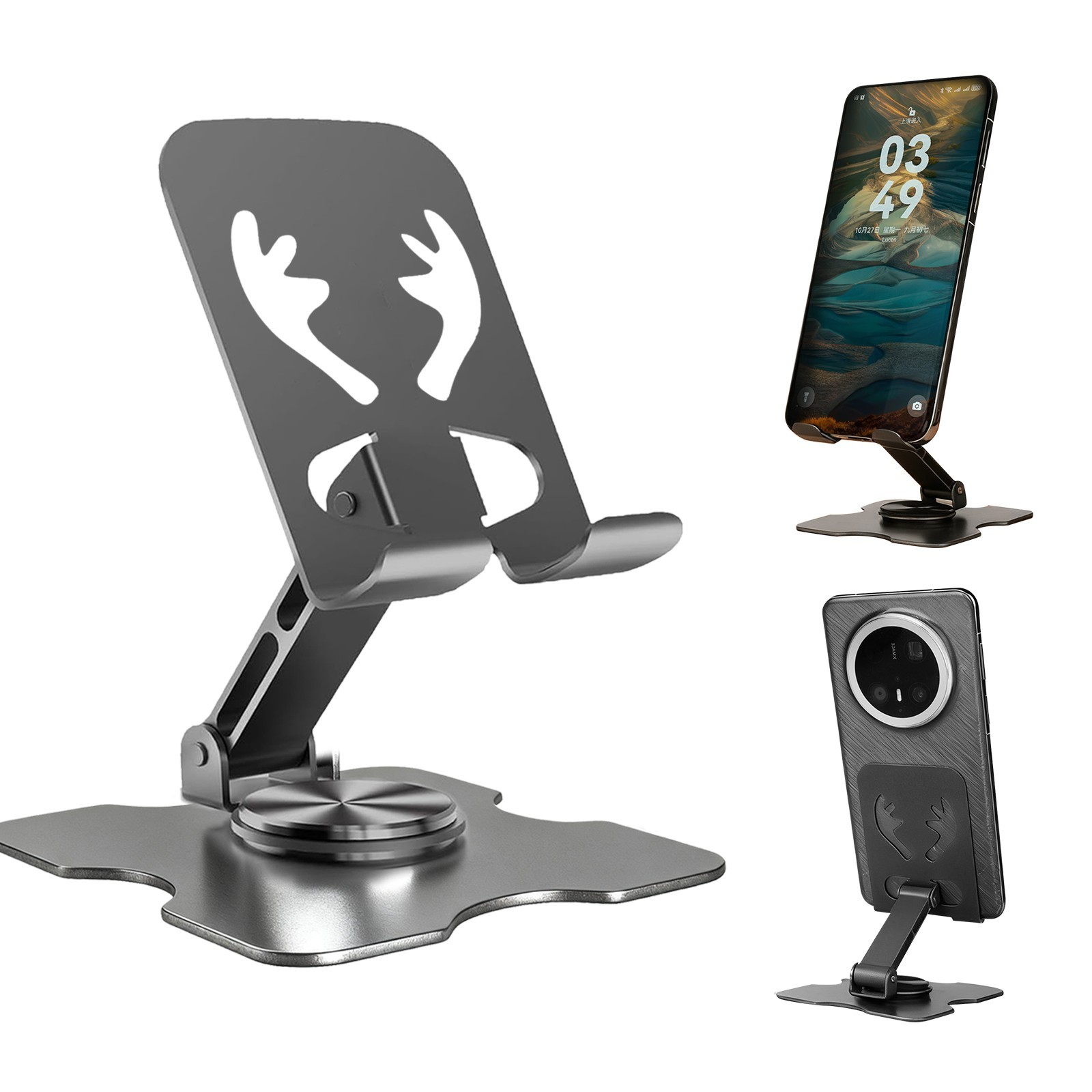 Cell Phone Stand for Desk 360° Foldable Mobile Phone Holder for iPhone 16 iPad
