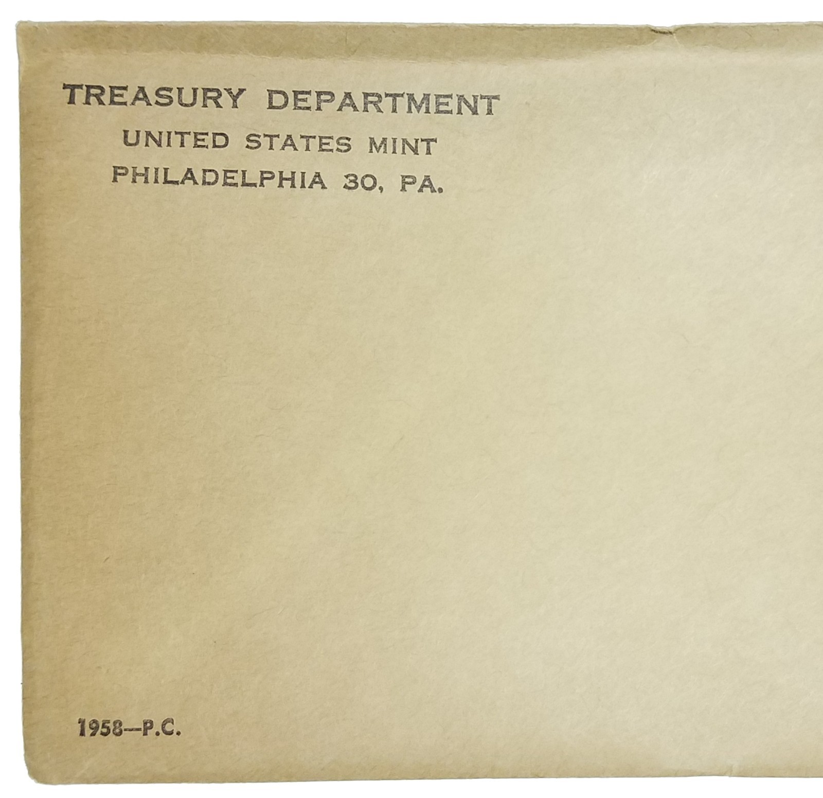1958 US Mint Silver Proof Set Original Flat Pack Envelope ~ SEALED & UNOPENED #7