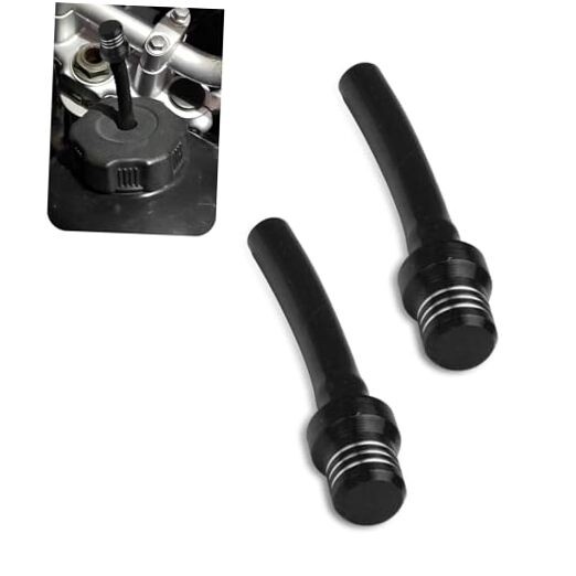 Gas Cap Vent Tube, CNC Alloy Breathable Oil Pipe Cover, Oil Gas 2 PCS Black