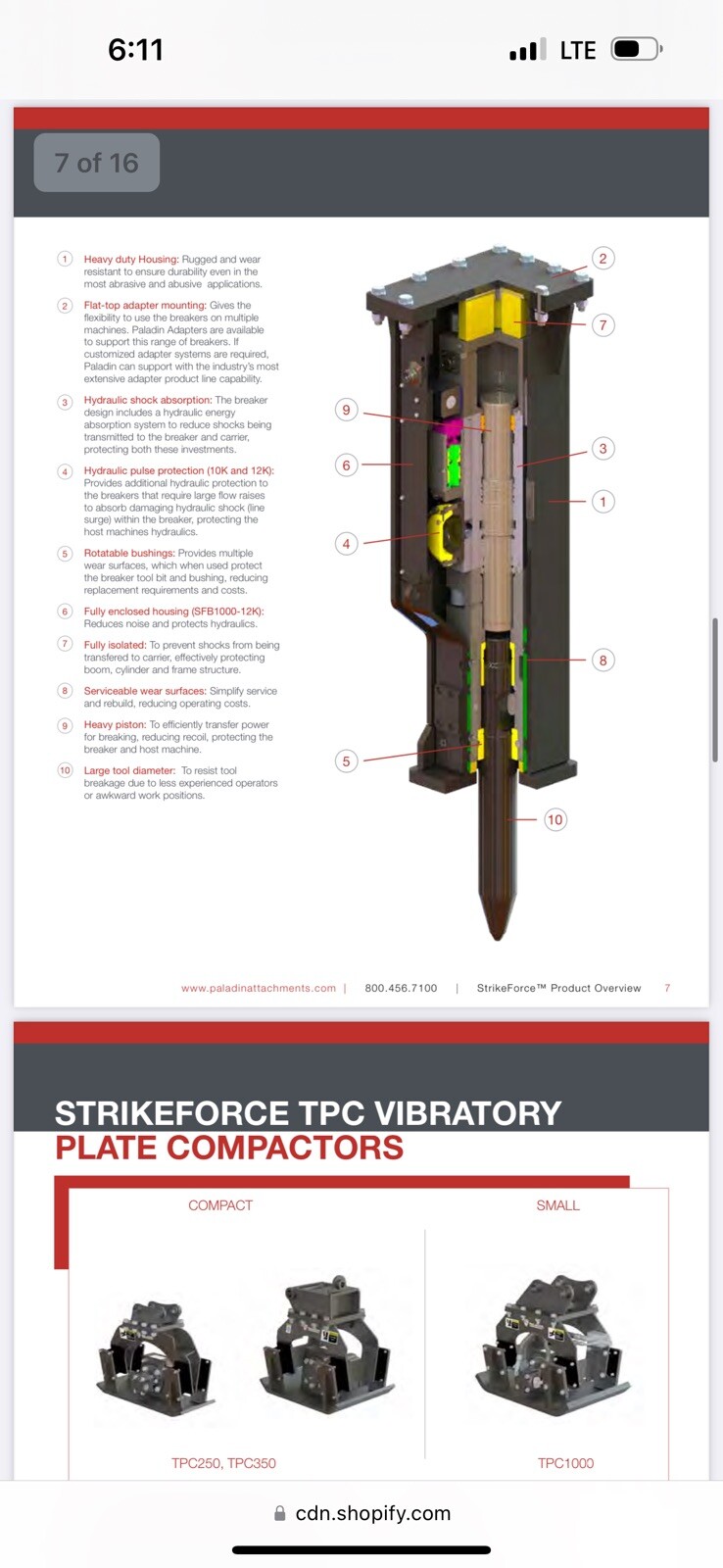 Paladin SFB6K Hydraulic Hammer Strike Force 23706K Cat 330 PC300 Case New