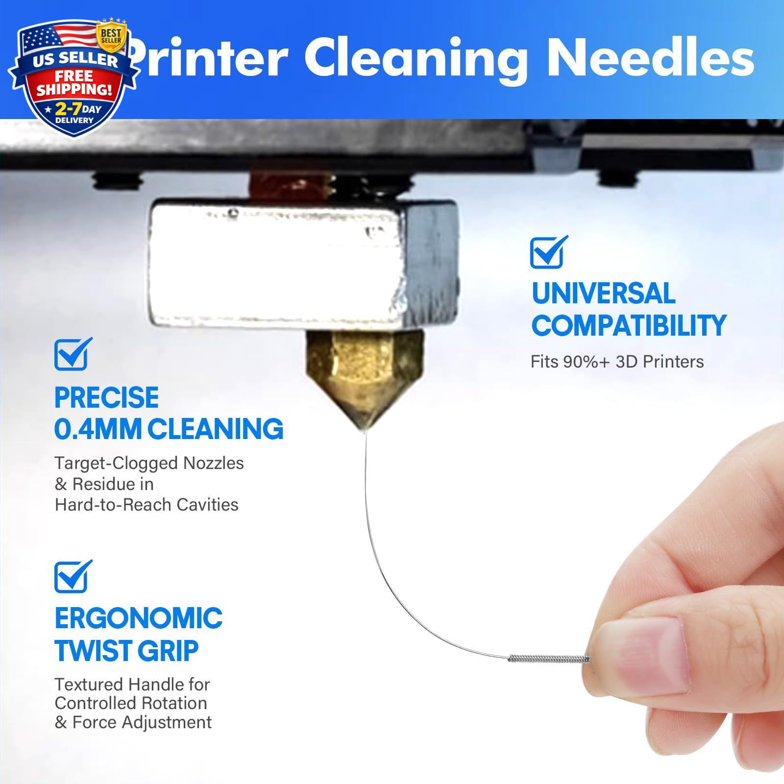 22Pcs 3D Printer Nozzle Cleaning Kit – Nozzle Cleaner 3D Printer with 1.5Mm