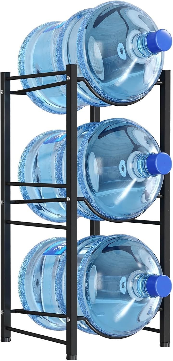 5 Gallon Water Jug Holder, 3 Tier Water Bottle Stand, 3 Slots Heavy Duty Wate...