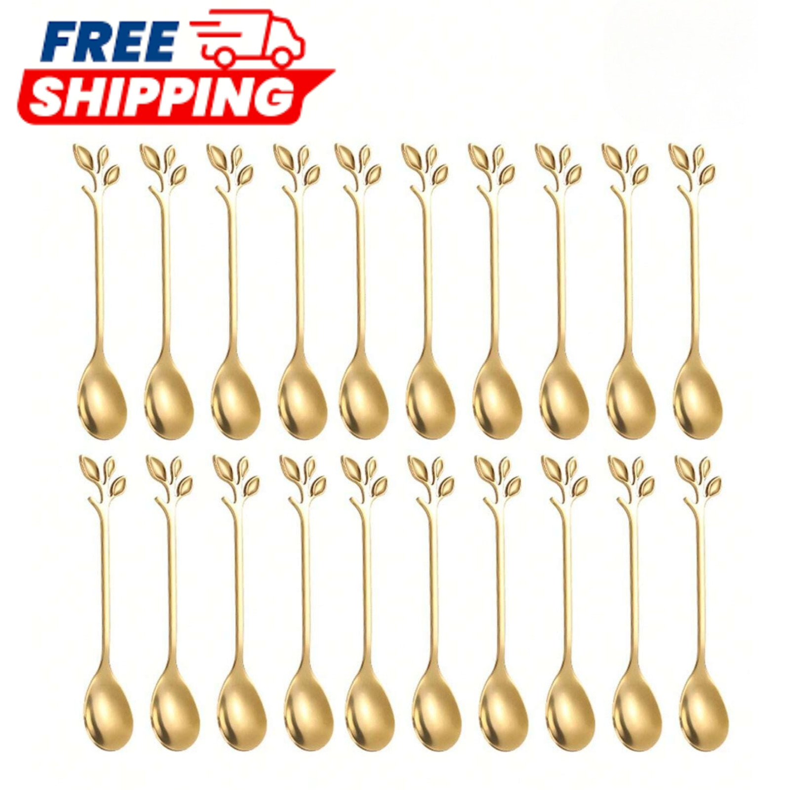 6pcs Stainless Steel Espresso Spoons Mini Leaf Design Coffee Tea Dessert Cutlery
