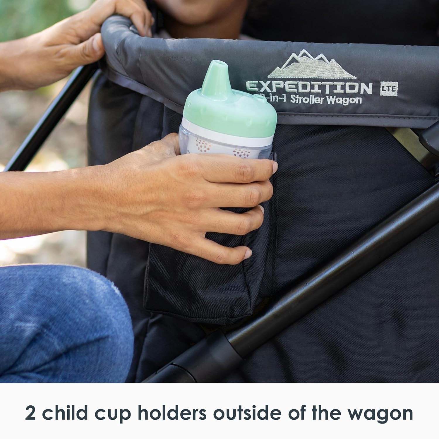 Versatile Expedition Stroller Wagon 2 Seating Options Foldable Canopy 2 Kids