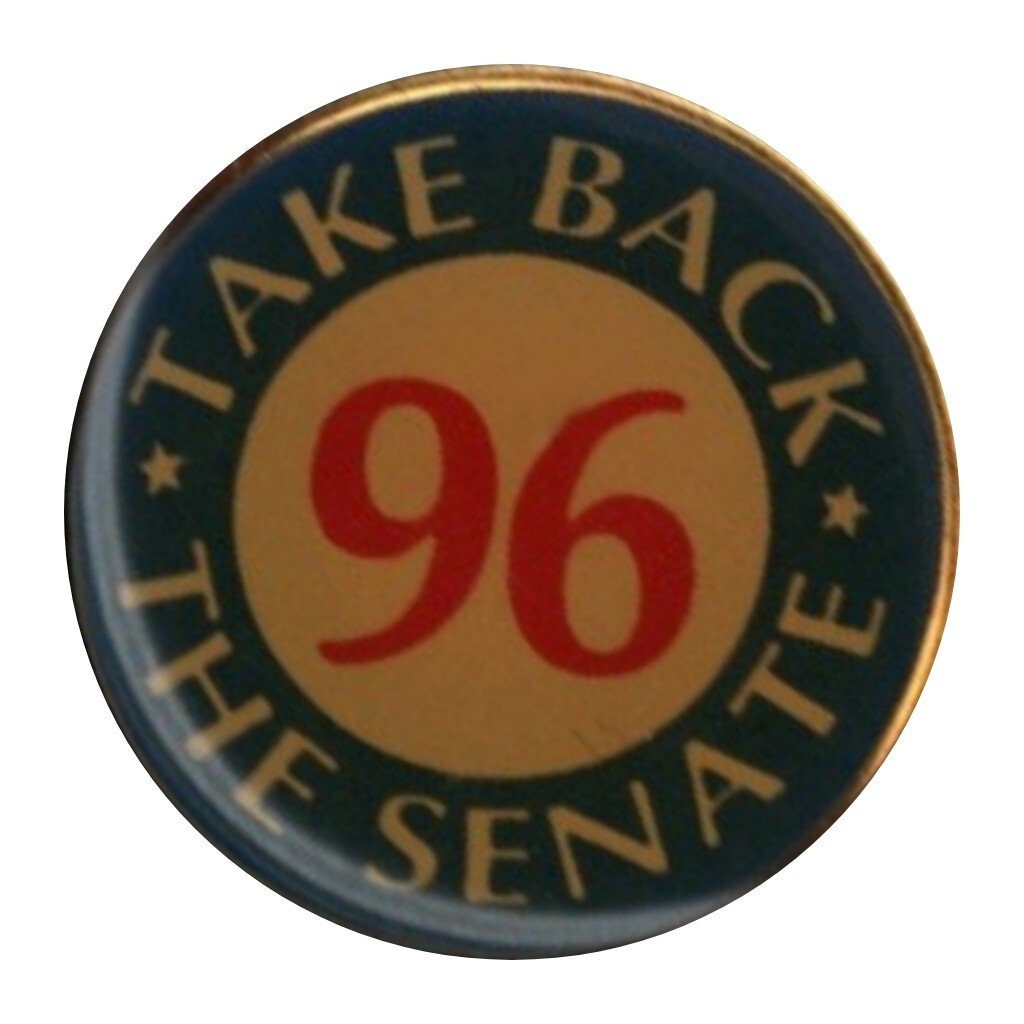 Retro 1996 Take Back the Senate Political Pin Vote Democrats Election Day Lapel