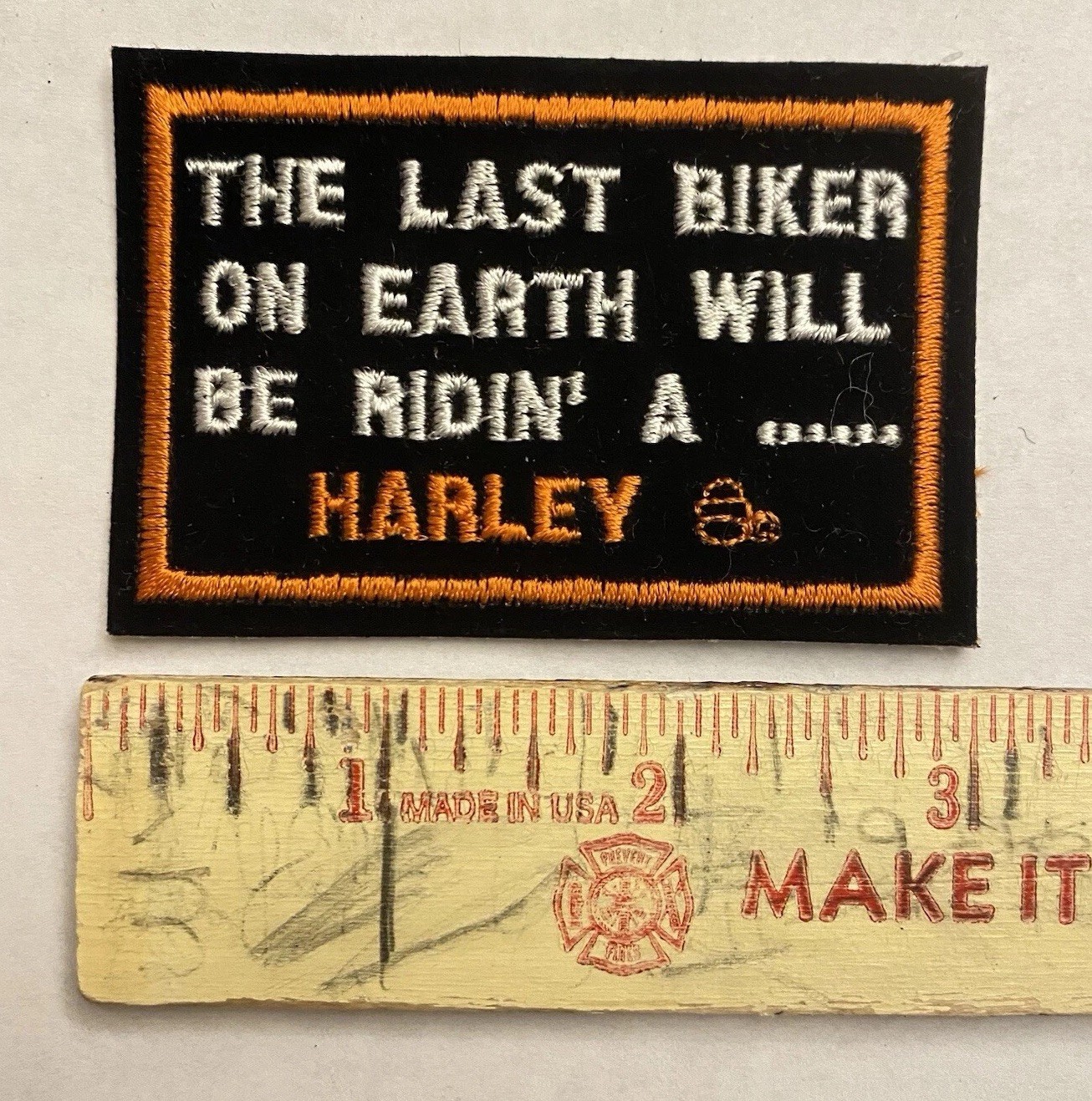 Vintage Harley Davidson Patch 80s Last Motorcycle on Earth Rare Jacket Vest Hat
