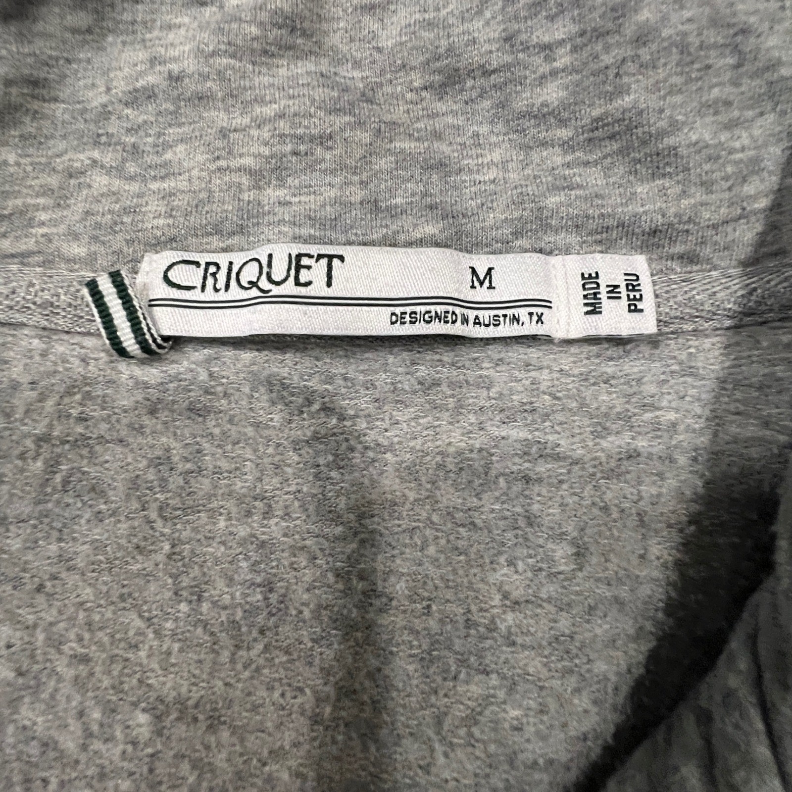 Criquet Mens Quarter Zip Pullover Heather Gray Chest Pocket Modal Blend Medium
