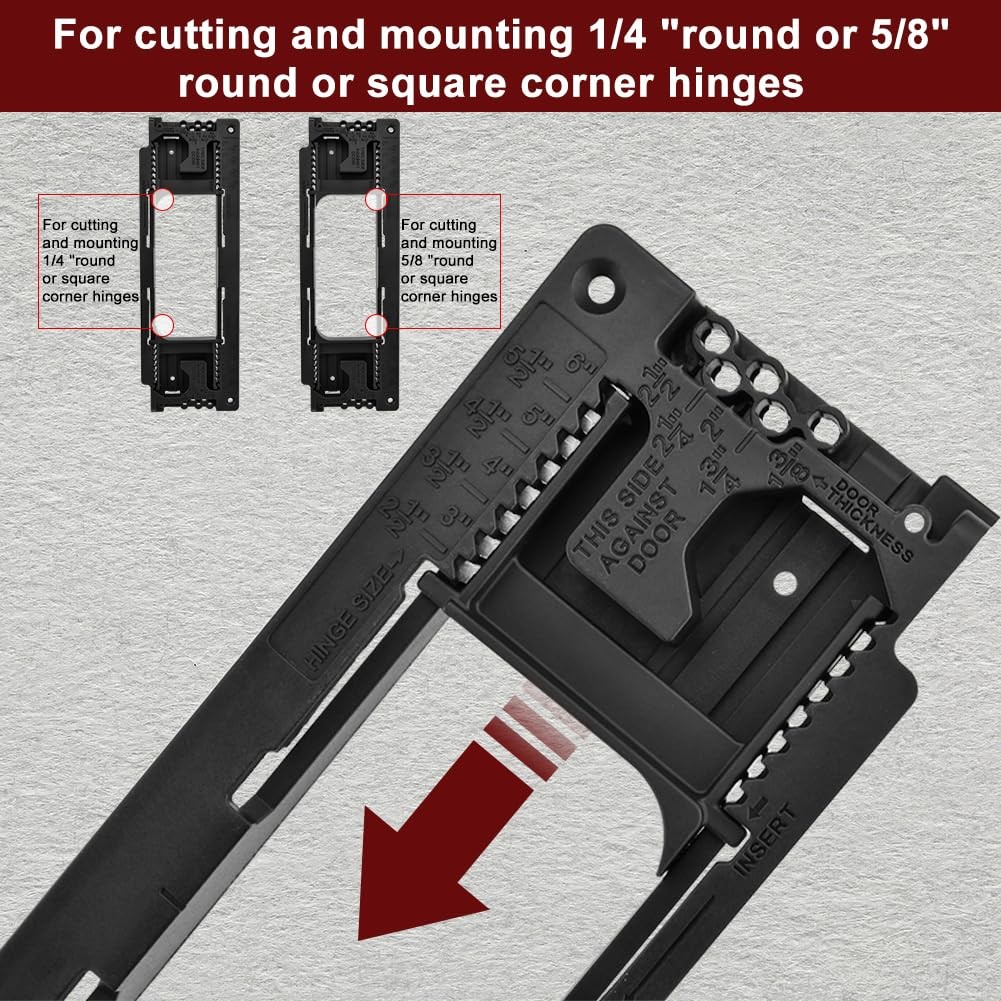 Door Hinge Jig Kit for Router, Adjustable Mortise Template Guide