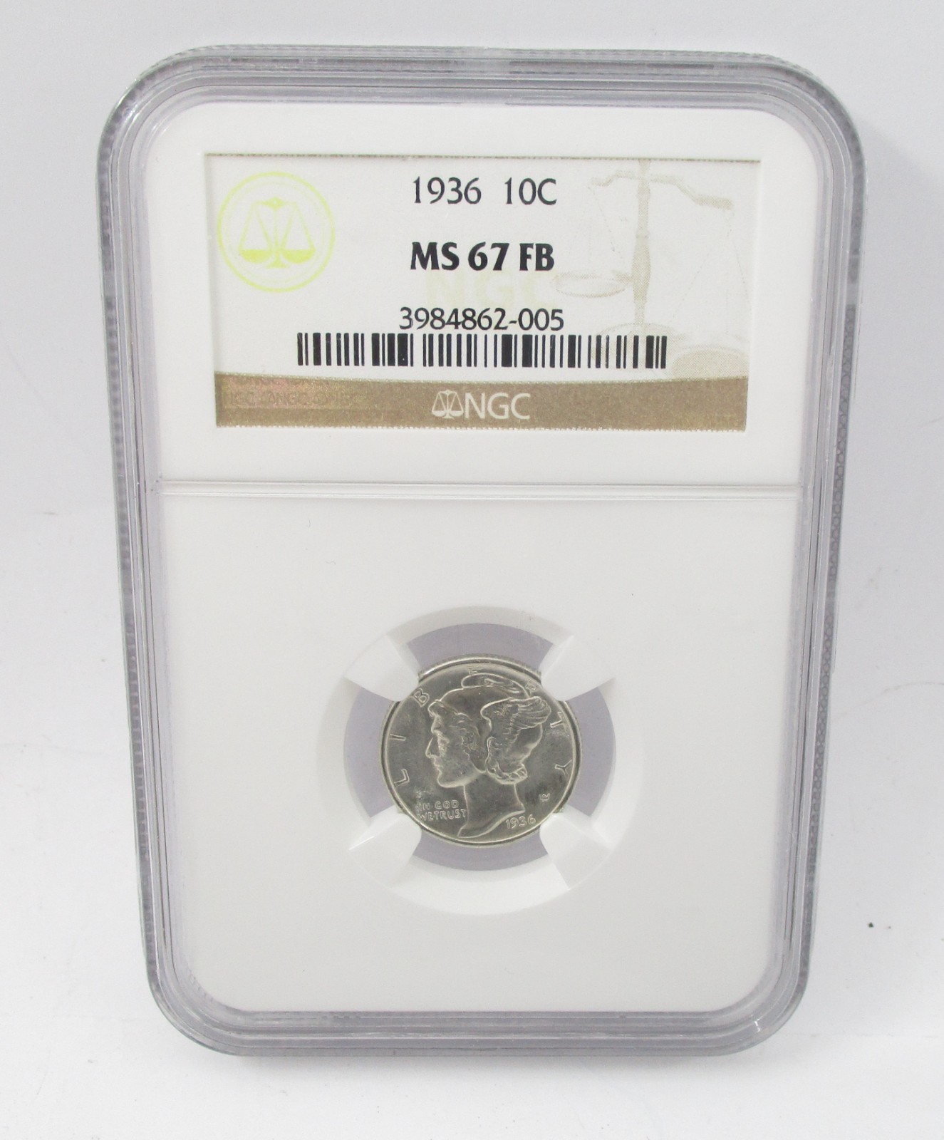 1936 United States Mercury Dime NGC MS67 FB