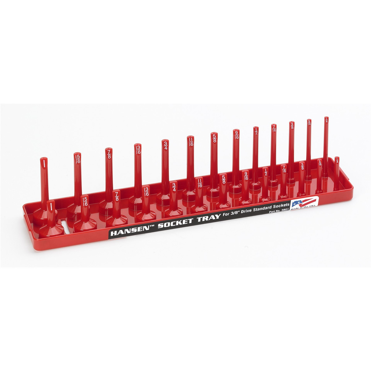 Hansen 3801 3/8" Drive SAE Fractional Socket Holder (Sockets Not Included)