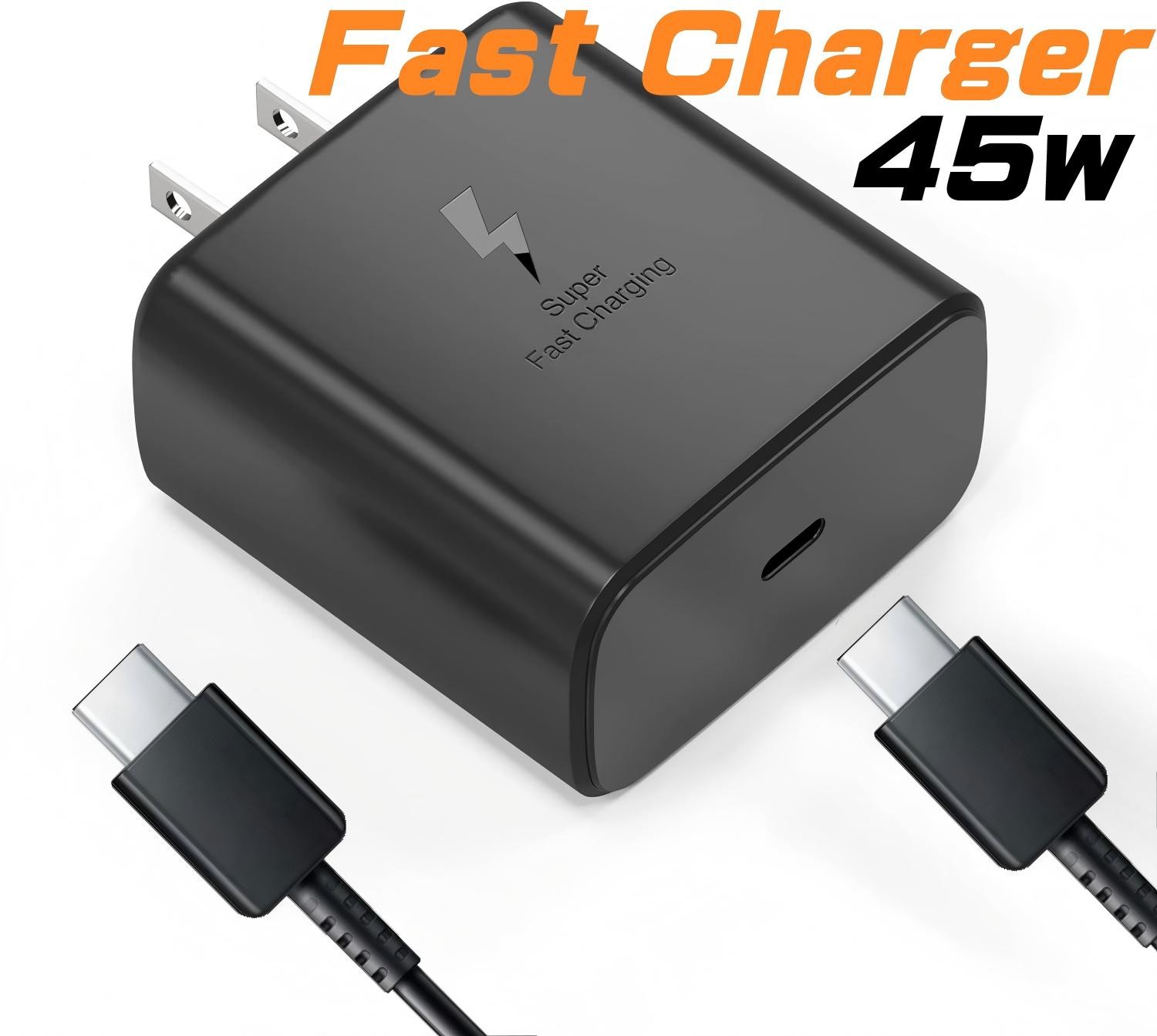 45W Type C Charger 2m Fast Charging Cable / Charger Block for Samsung iPhone