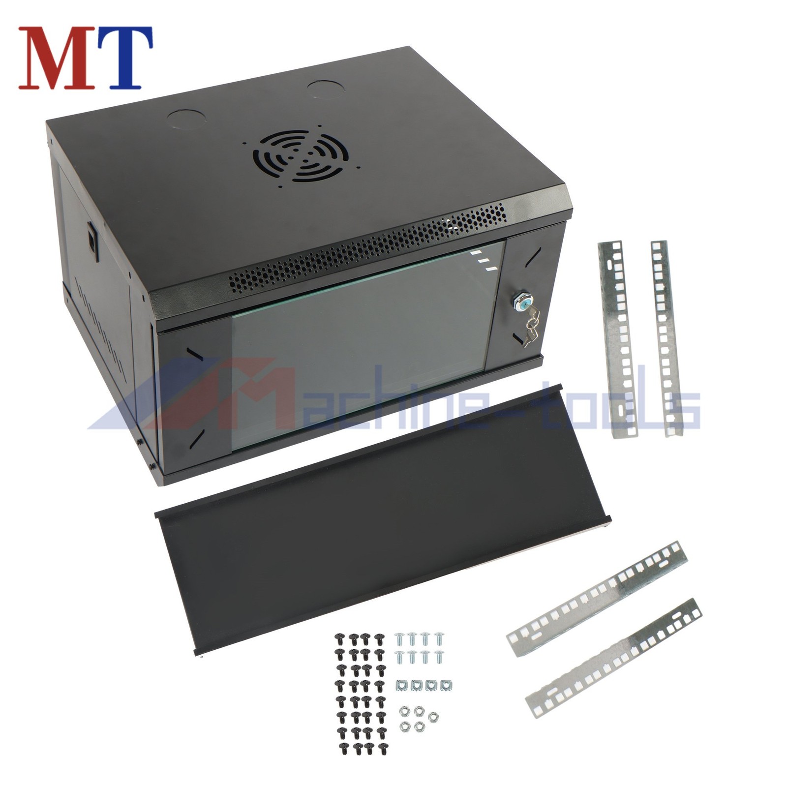 6U Wall Mount Server Rack Cabinet 15.5 Inch Deep with Lock for Network Equipment