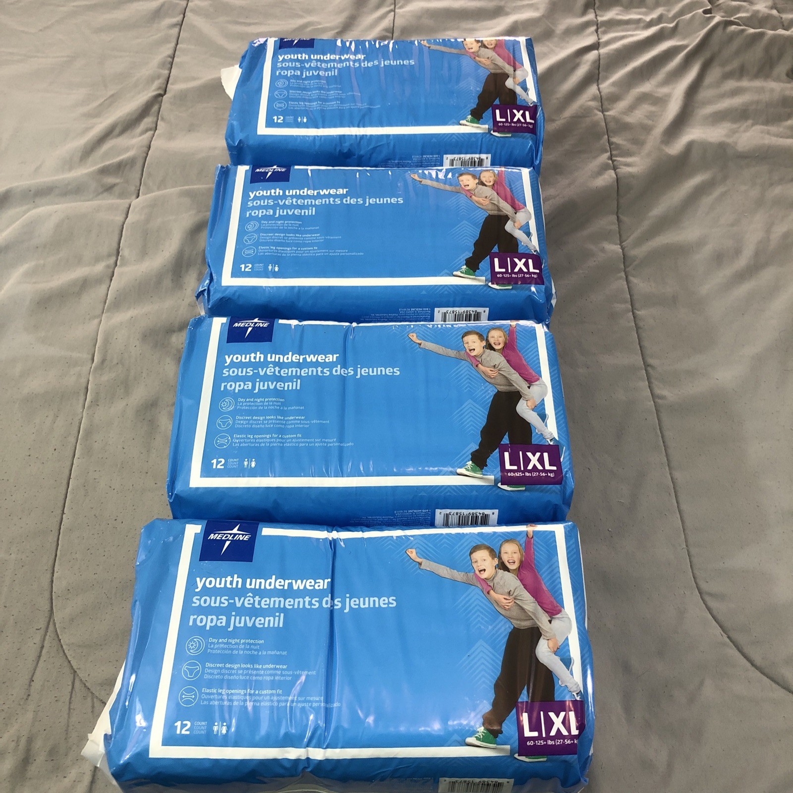 Medline Large/X-Large Drytime Disposable Youth Underwear 48 ct Underwear