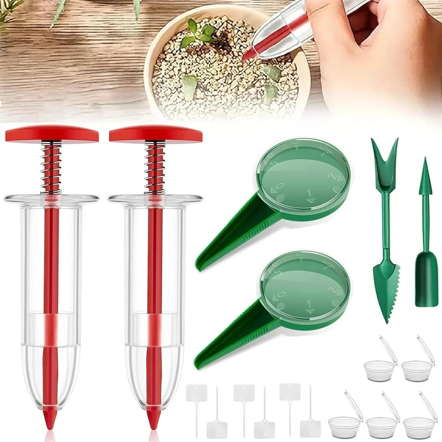17 PCS Mini Seed Spreader, New Mini Gardening Spreaders, Mini Sowing Seed Dispen