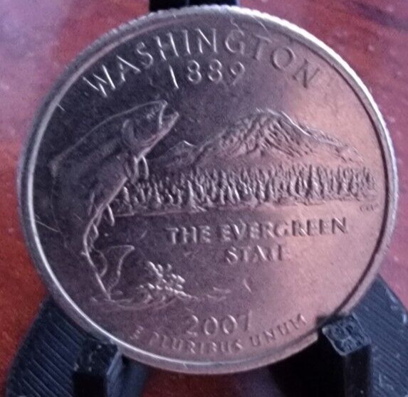 2007 D Washington State Quarter Circulated. ERROR line going in george face