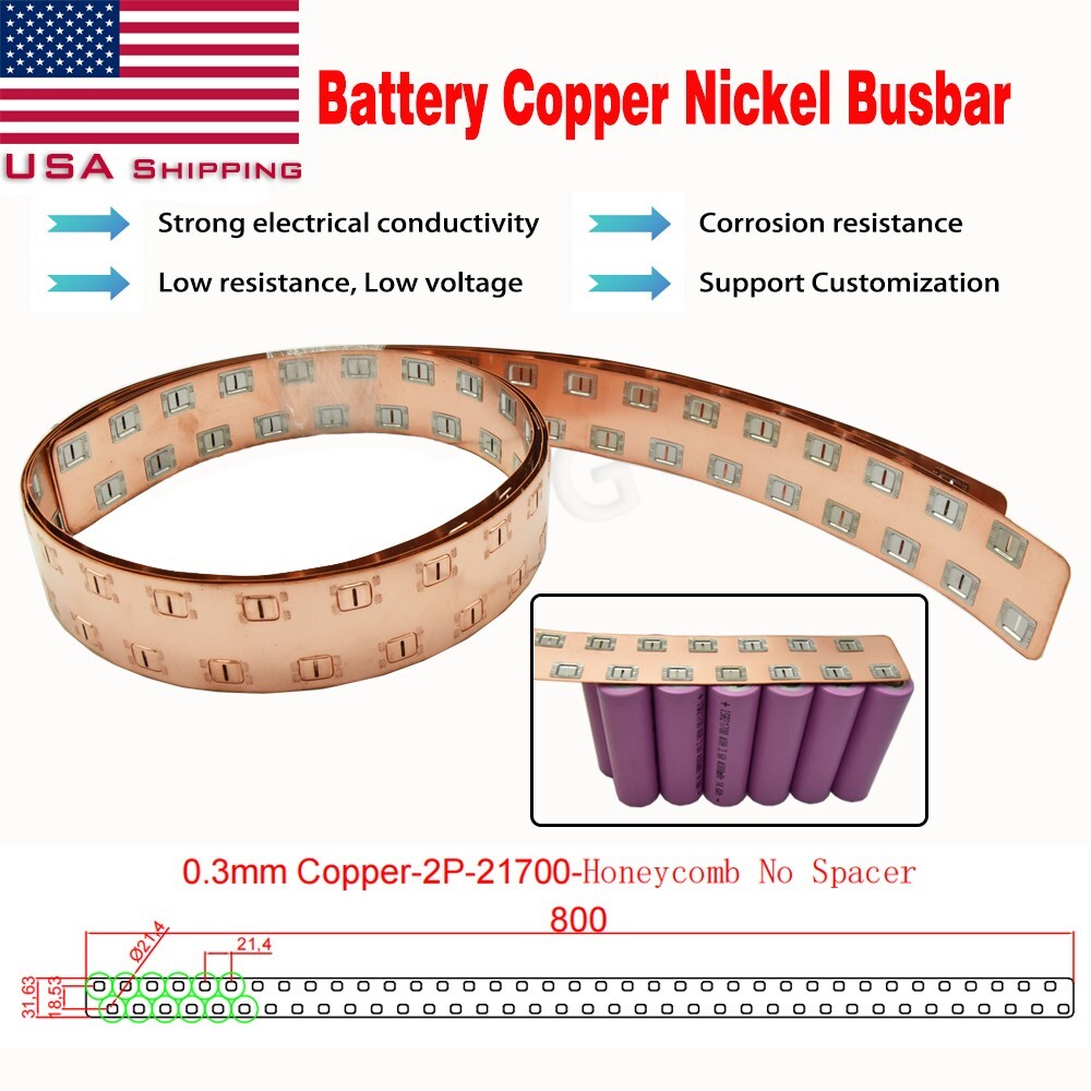 3PCS 31.5"  Copper Busbar replace pure nicke for 21700 battery easy spot welding