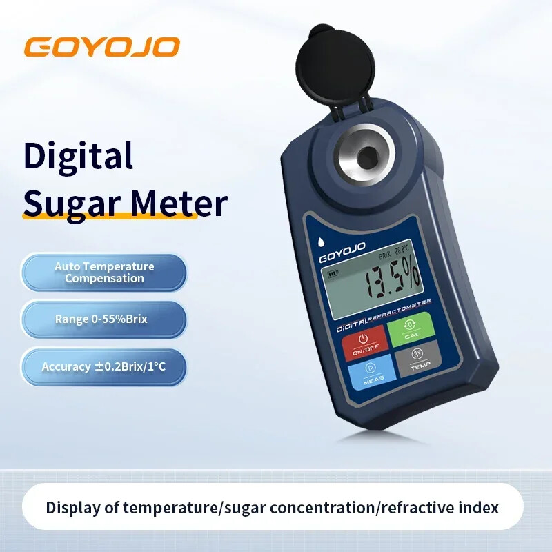 Digital Brix Refractometer Flagfront Brix Meter Sugar Fruits Refractometer 0-55%
