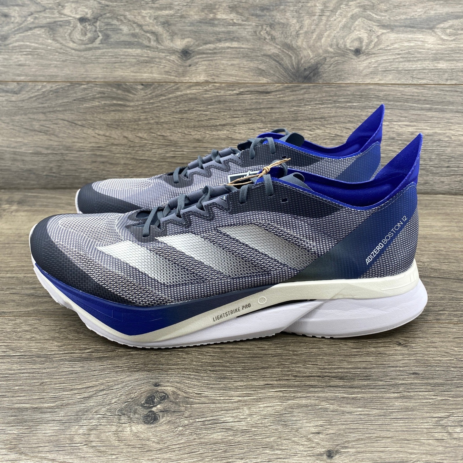 Adidas Adizero Boston 12 Mens Running Shoes Size 12 Blue White JP7913