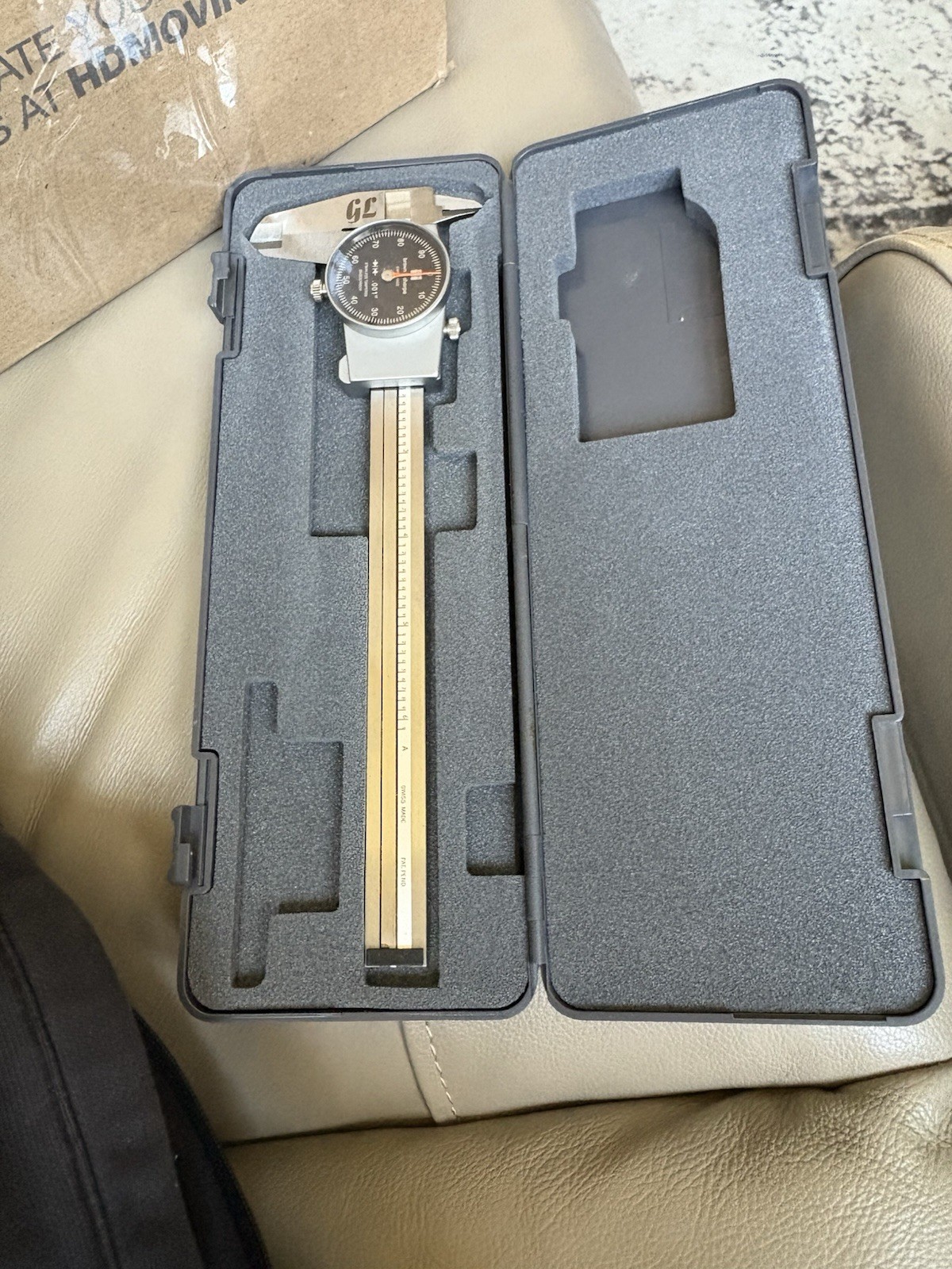 TESA Brown & Sharpe Stainless Steel Dial Caliper with Case
