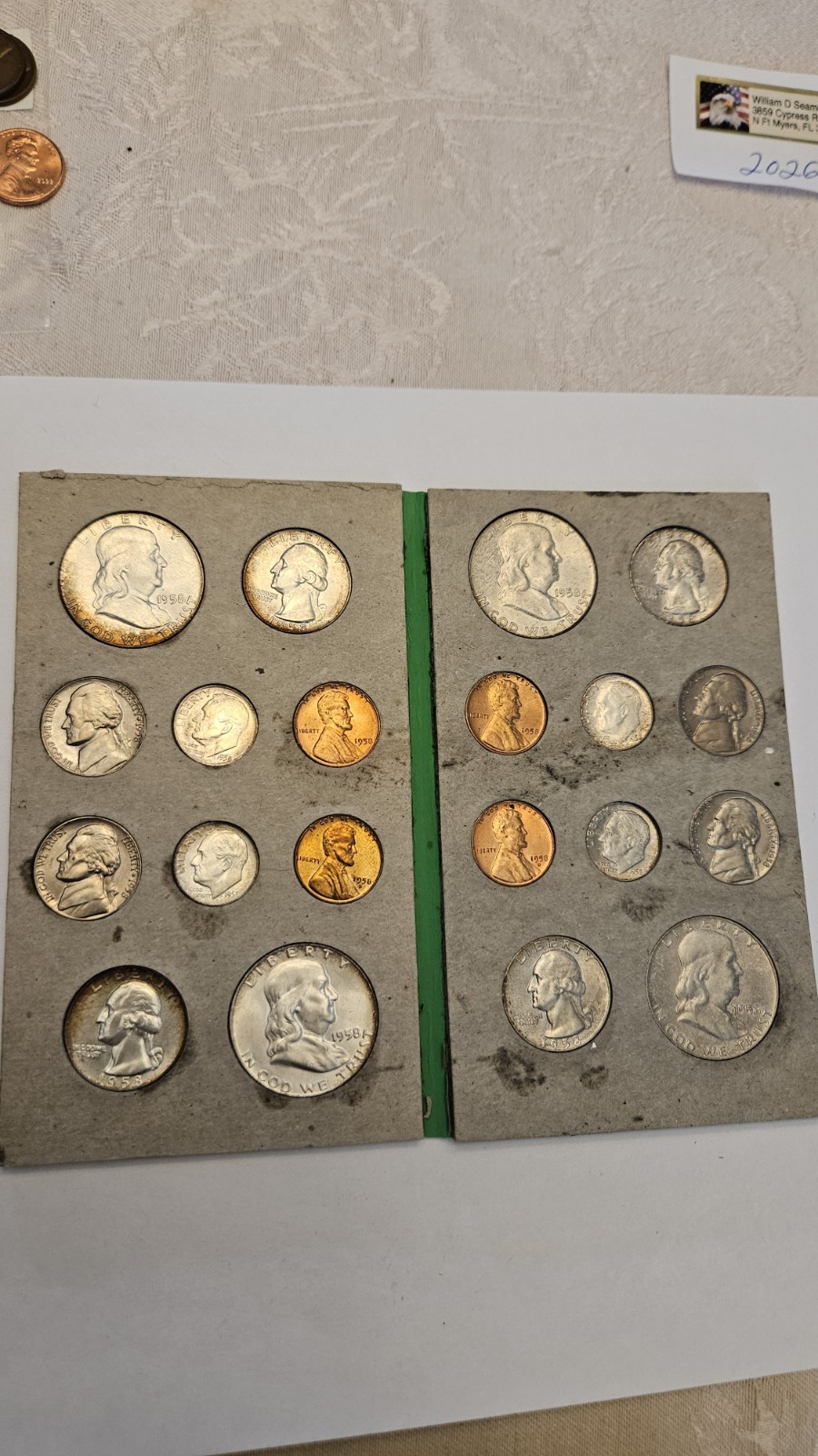 1958 P & D U.S. Double Mint 20 Coin Uncirculated Set - Nicely Toned
