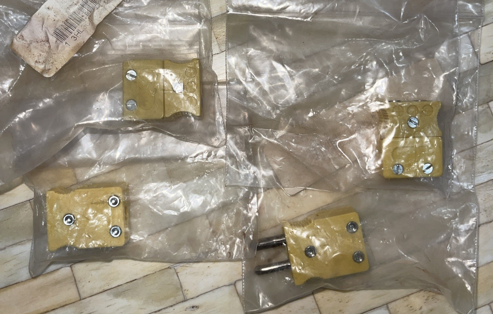 MALE & Female REG YELLOW  TYPE K  THERMOCOUPLE CONNECTORS 4 PCS New 3HL36 3HL34