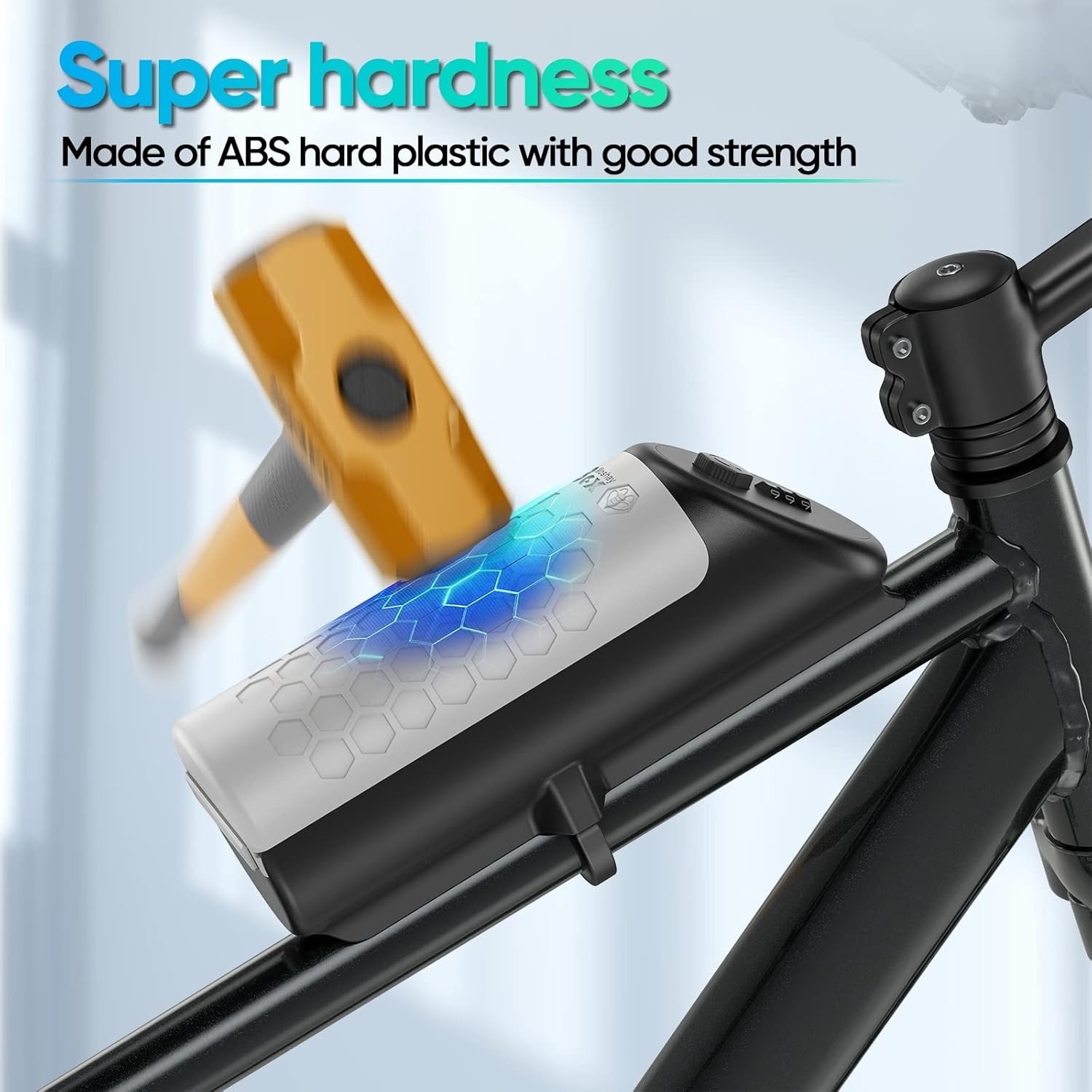 Waterproof 2L Bicycle Handlebar Lockable Storage Box with Security Lock & Rai...