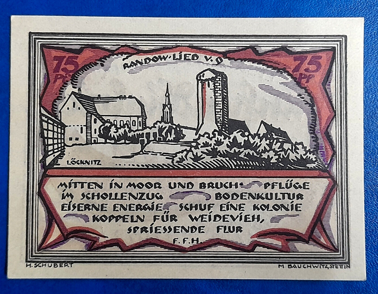 STETTIN (SZCZECIN) NOTGELD 75 PFENNIG 1921 EMERGENCY MONEY GERMANY (29139)