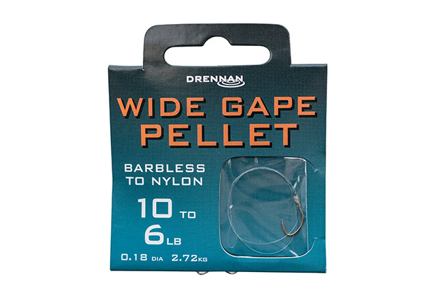 Drennan Wide Gape Pellet Barbless To Nylon