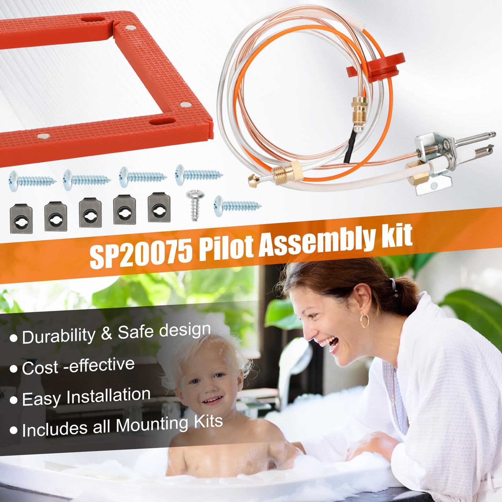 Upgraded SP20075 Pilot and Igniter Assembly Compatible with Rheem Water Heate...
