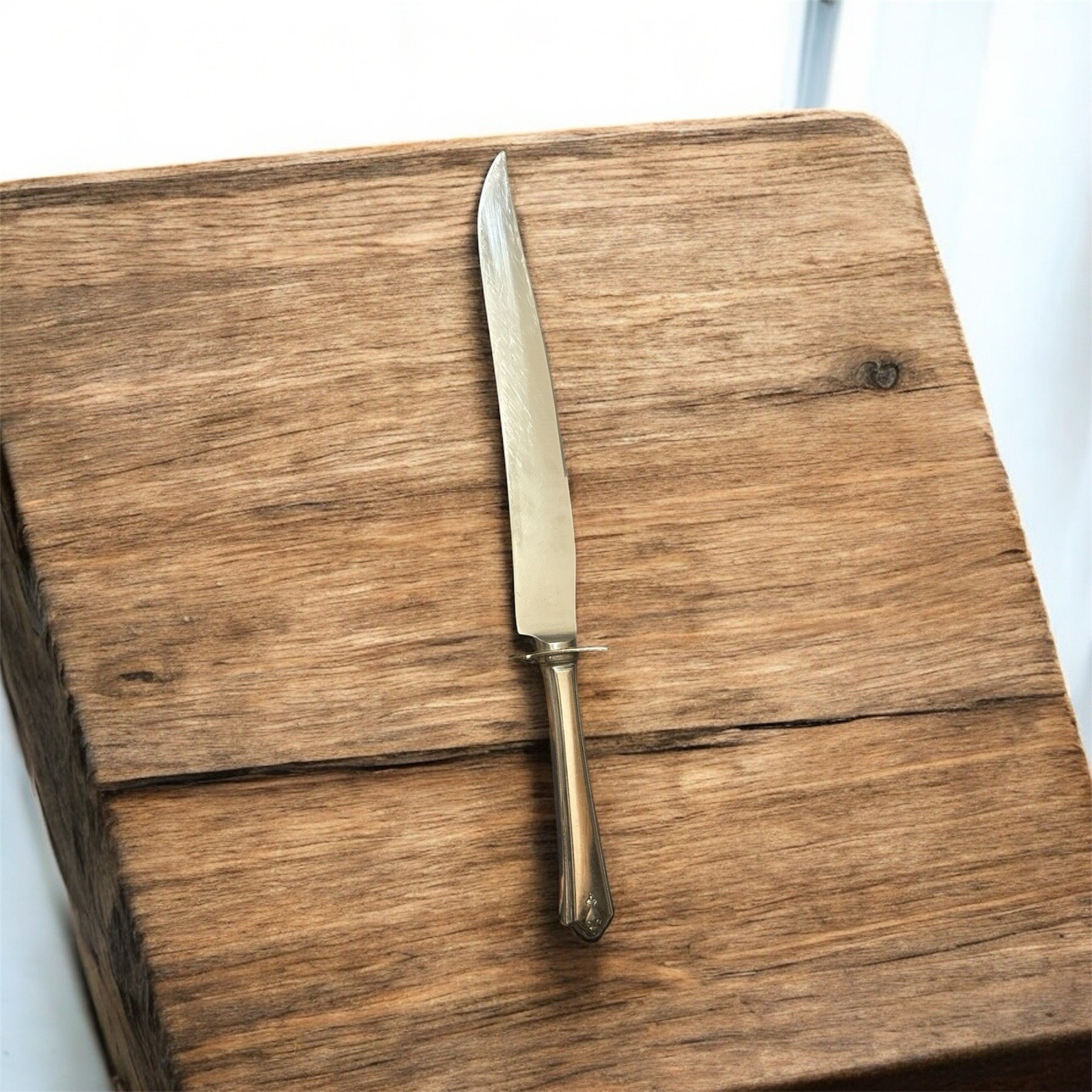 Vintage 1835 R Wallace Carving Knife Stainless Blade Silverplate Handle