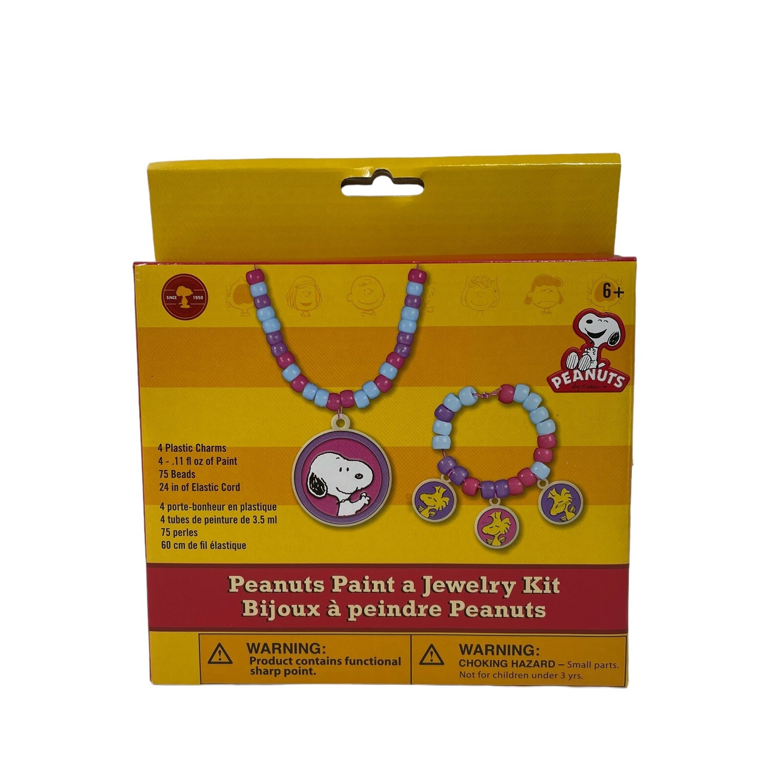 Peanuts Snoopy & Woodstock Beaded Necklace & Bracelet Paint a Jewelry Kit