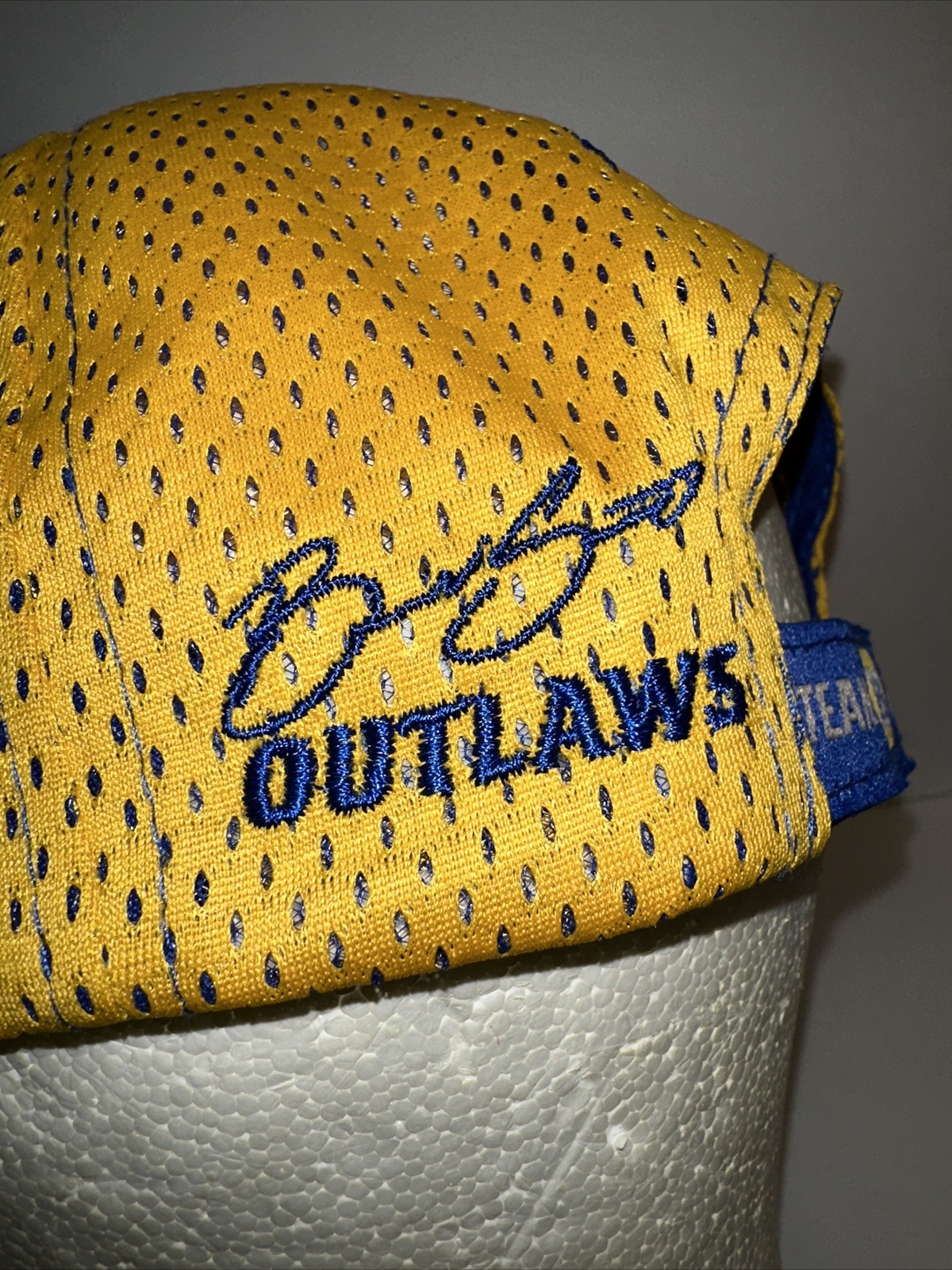 NAPA Racing Hat Cap Royal Blue Yellow Mesh Fabric Hook Loop Embroidered