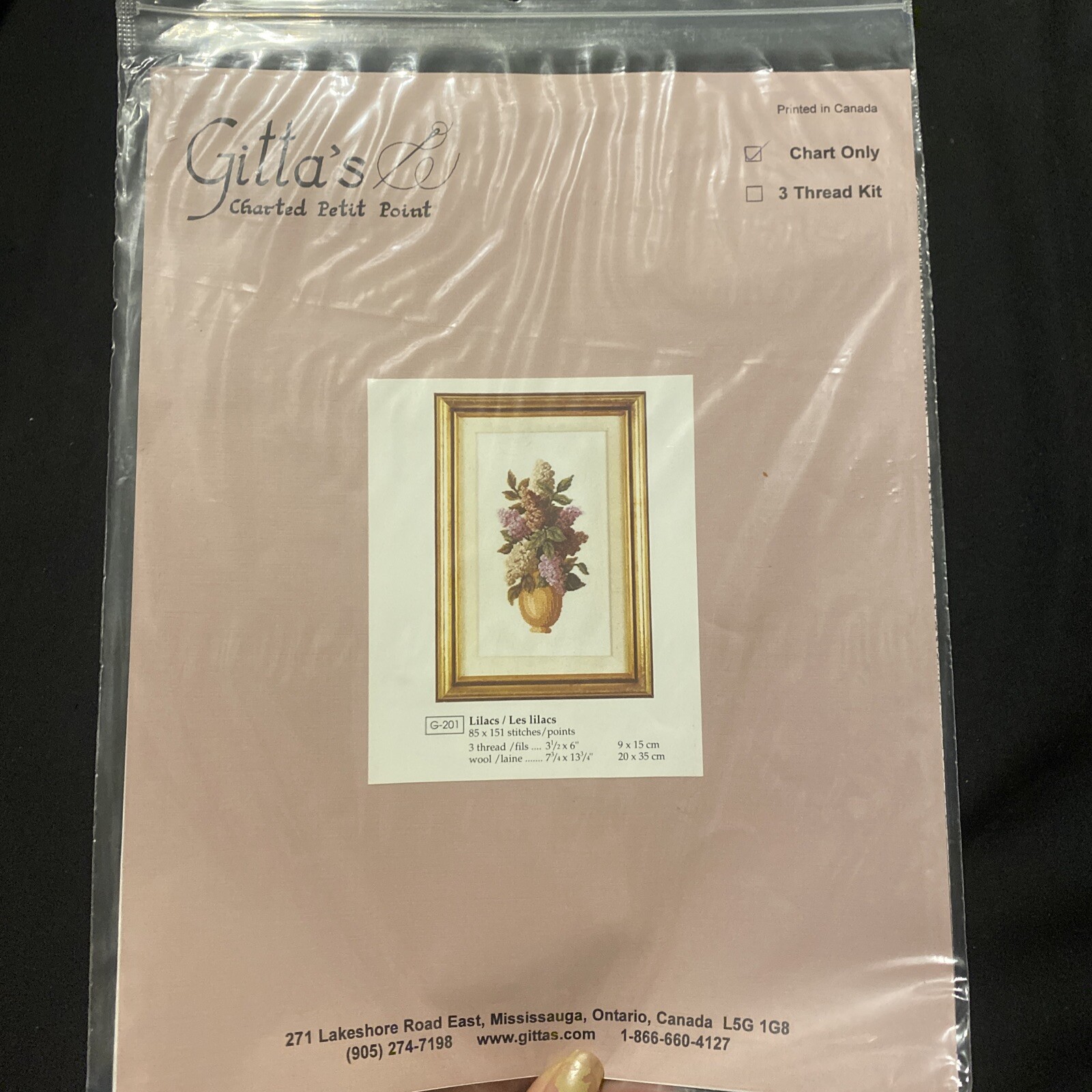 Gitta's Charted Petit Point Pattern Only - Lilacs