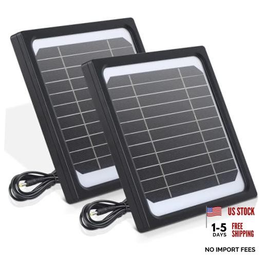 5W 12V Solar Panel for Trail Camera - Waterproof Solar Charger Kit with