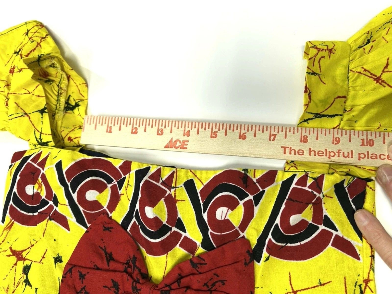 Girls African Wax Fabric Ankara Blouse No Size Check Measurements Yellow