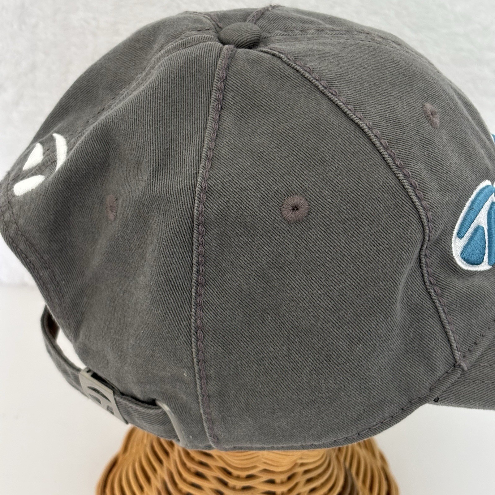 Taylormade Hat Gray Blue Tmax Gear Cotton Adjustable Strap Cap