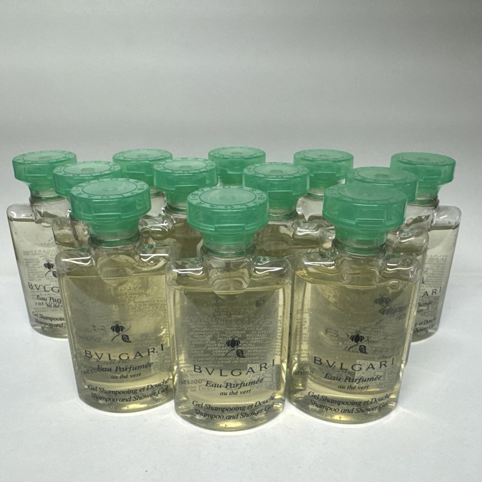 BVLGARI au thé Vert ( Green Tea ) Shampoo & Shower Gel 1.3 Fl oz/40mL Pack Of 12