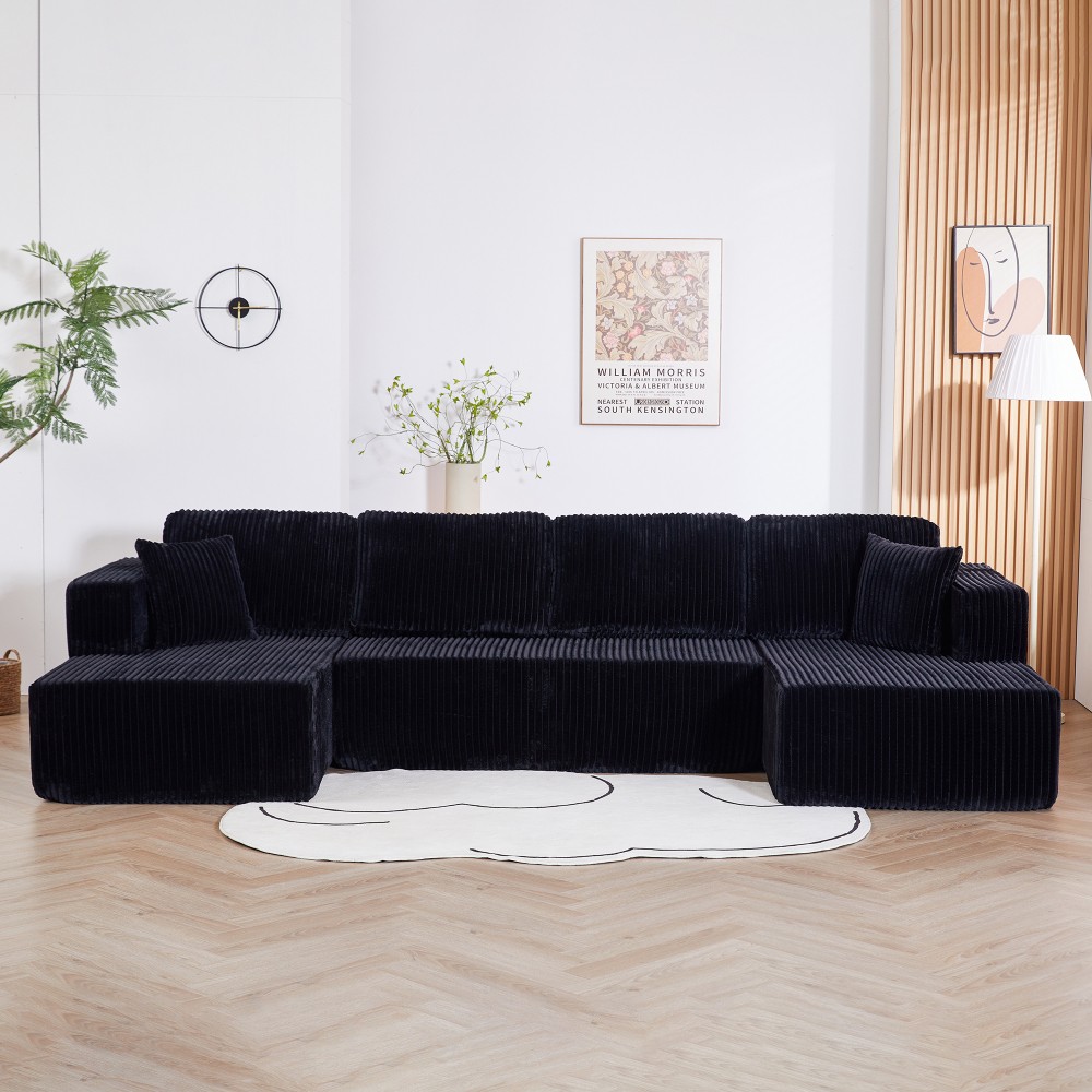Modular Sectional Sofa Sectional Sofa Modern Minimalist Style Corduroy Couch