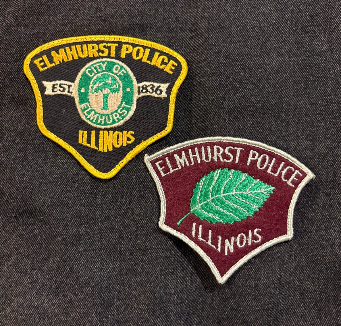 Elmhurst Police Illinois Patches Set of 2 Rare