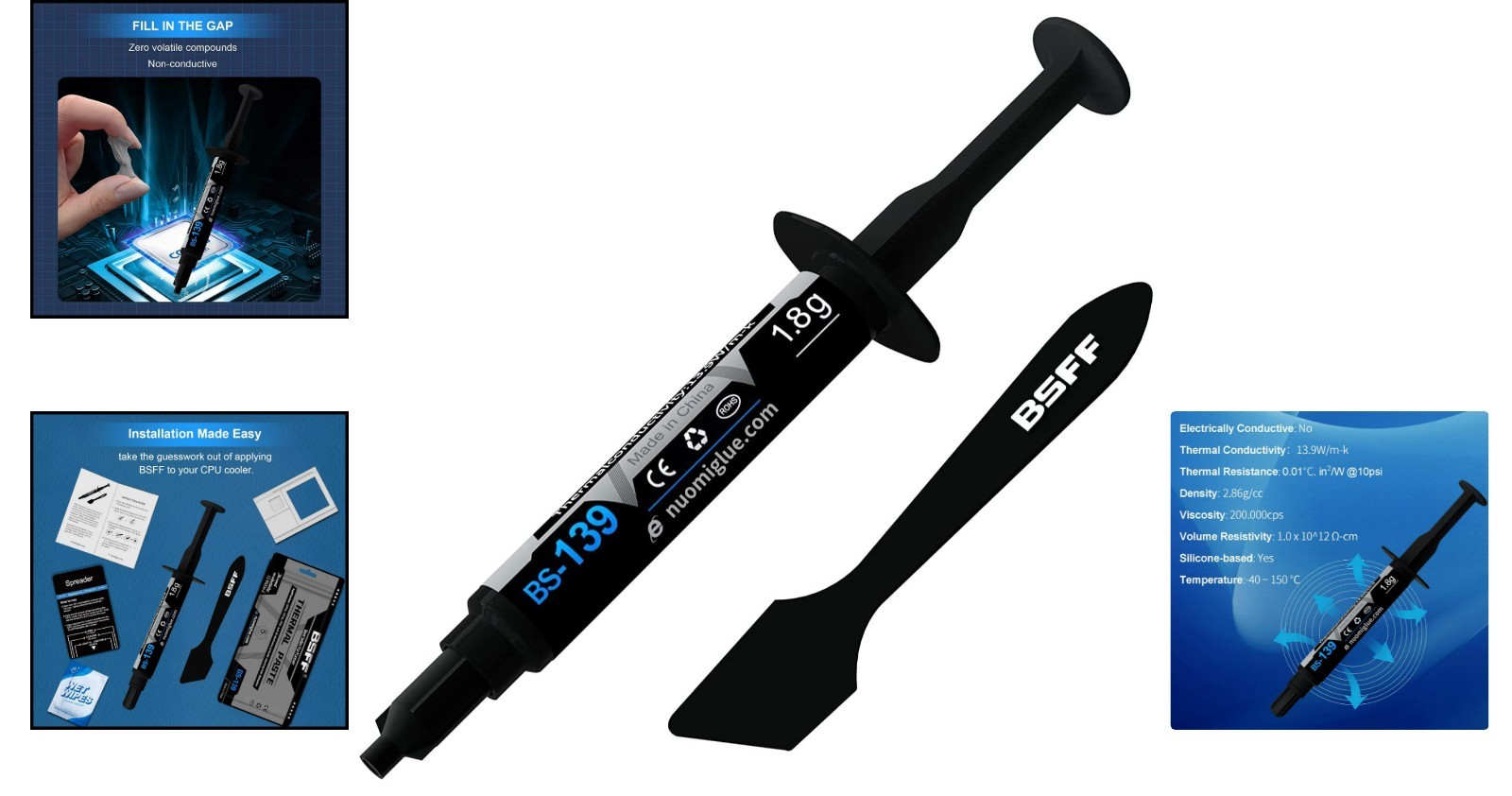Effortless Application 1.8g Carbon Thermal Paste for Superior GPU/CPU Protection