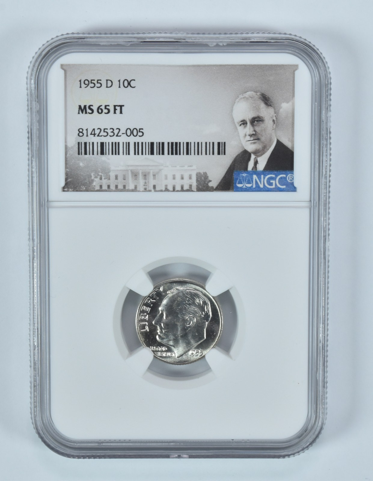 1955-D Roosevelt Dime MS65 FT NGC Special Label