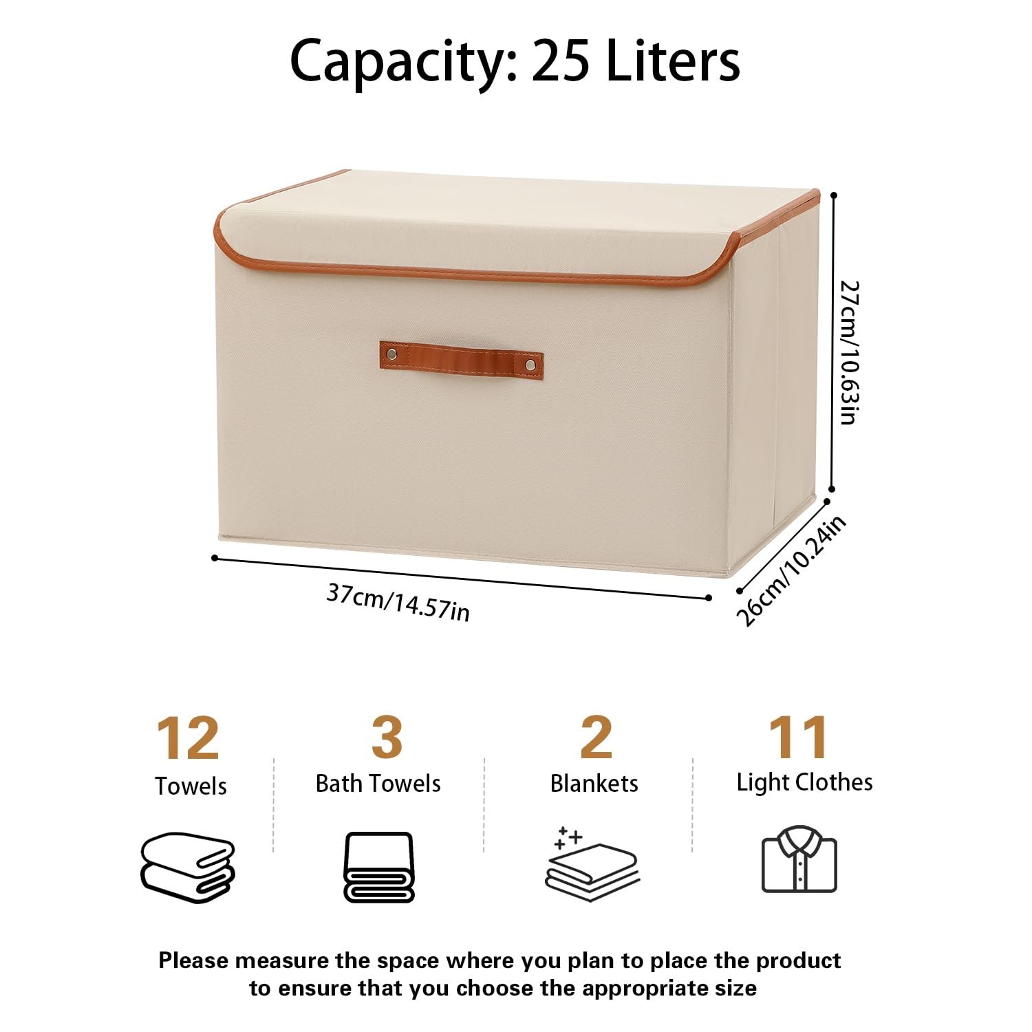 Tuza 4 Pack Large Fabric Storage Bins with Lids, Foldable Storage Boxes with ...