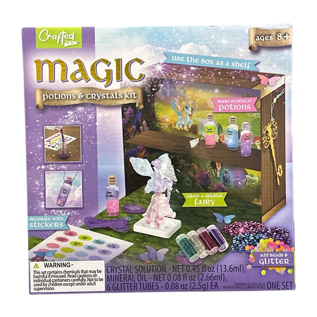 Magic Potions & Crystals Kit Beads Glitter Grow a Crystal Fairy New